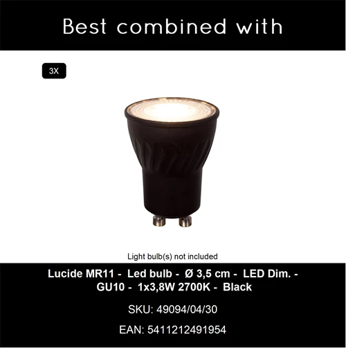 Lucide RITMO - Ceiling spotlight - Ø 18 cm - 3xGU10 (MR11) - Coffee - CROSSSELL